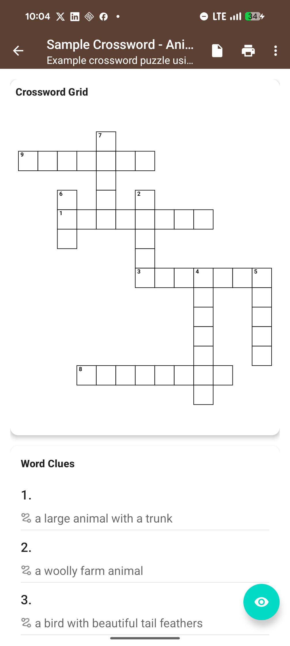 Crossword game